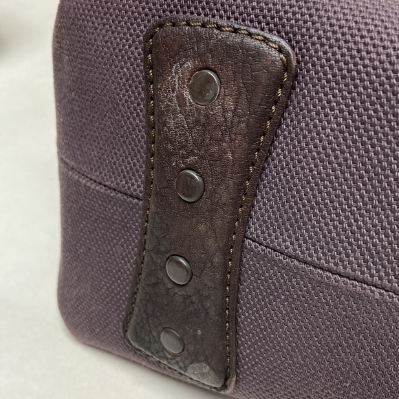 Tod’s leather and fabric purse bag - pockets and chrome hardware “T” - Picture 11 of 13